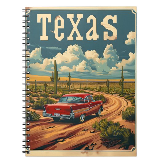 Texas Desert Vintage Car Notizblock (Vorderseite)