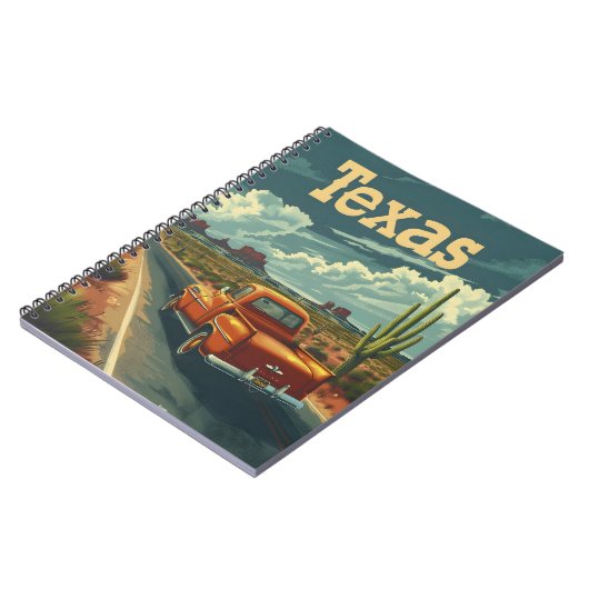 Texas Desert Vintage Car Notizblock (Linke Seite)