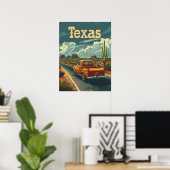 Texas Desert Vintage Car Poster (Heimbüro)