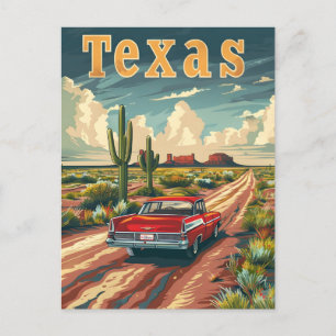 Texas Desert Vintage Car Postkarte
