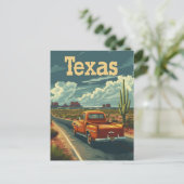 Texas Desert Vintage Car Postkarte (Stehend Vorderseite)