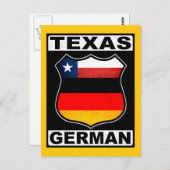 Texas Deutscher Amerikaner Postkarte (Vorne/Hinten)