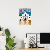 Texas, die Alamo, Reiseposter Poster (Heimbüro)