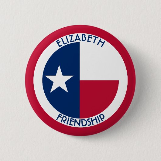 Texas die einziger Stern-personalisierte Flagge Button (Vorderseite)