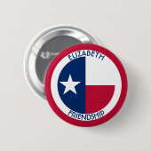 Texas die einziger Stern-personalisierte Flagge Button (Vorne & Hinten)