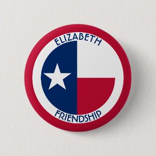 Texas die einziger Stern-personalisierte Flagge Button