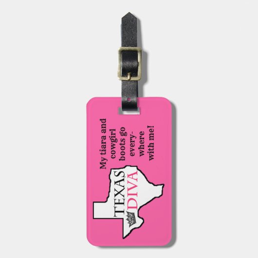 "Texas Diva" Gepäckanhänger (Vorderseite vertikal)