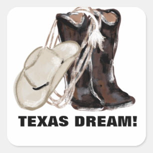 TEXAS DREAM! QUADRATISCHER AUFKLEBER