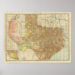 Texas durch Rand McNally Poster