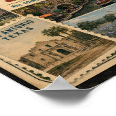 Texas Echtes Vintage-Style Postkarte Poster (Ecke)