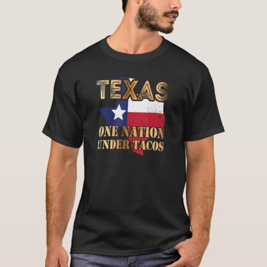 Texas Eine Nation unter Tacos T-Shirt (Vorderseite)