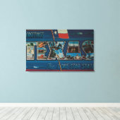Texas (einstündige Flagge)Große Buchstabenszenen Leinwanddruck (Insitu (Holzboden))