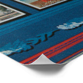 Texas (einstündige Flagge)Große Buchstabenszenen Poster (Ecke)