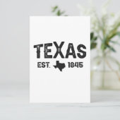 Texas Est 1845 American Staat Patriotic Gift Dankeskarte (Stehend Vorderseite)