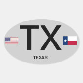 Texas* Euro-Autoaufkleber Ovaler Aufkleber (Vorderseite)
