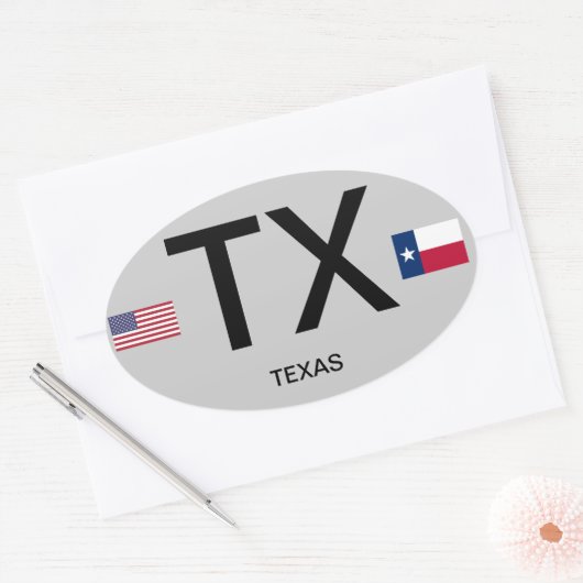 Texas* Euro-Autoaufkleber Ovaler Aufkleber (Umschlag)