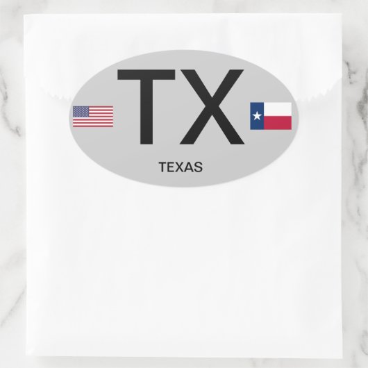 Texas* Euro-Autoaufkleber Ovaler Aufkleber (Tasche)