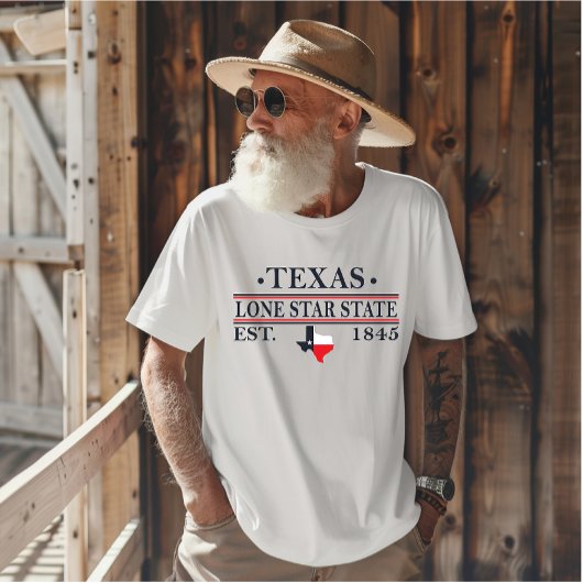 Texas Fahne Karte des einstündigen Staat T-Shirt