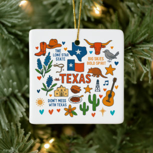 Texas Familien-Weihnachtsreise Keramikornament