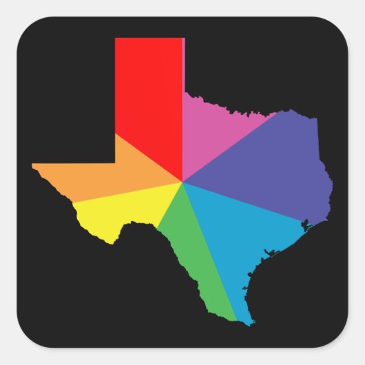 Texas-Farbberst Quadratischer Aufkleber (Vorderseite)