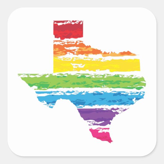 Texas Farbstriche Quadratischer Aufkleber (Vorderseite)