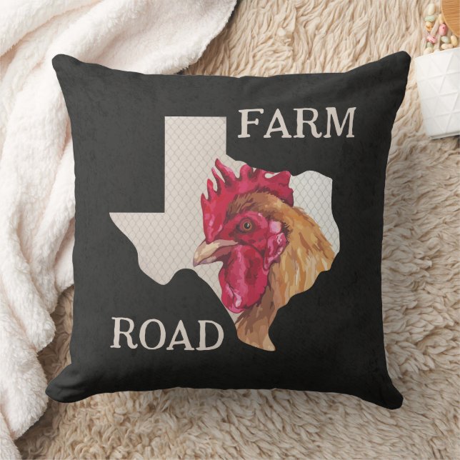 Texas Farm Road Chicken Kissen (Decke)
