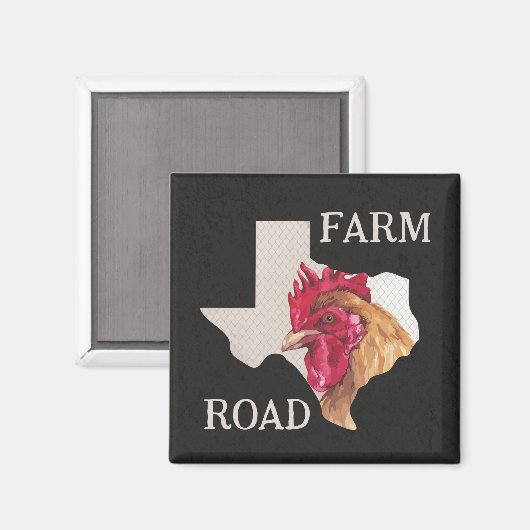 Texas Farm Road Chicken Magnet (Vorderseite/Rückseite)