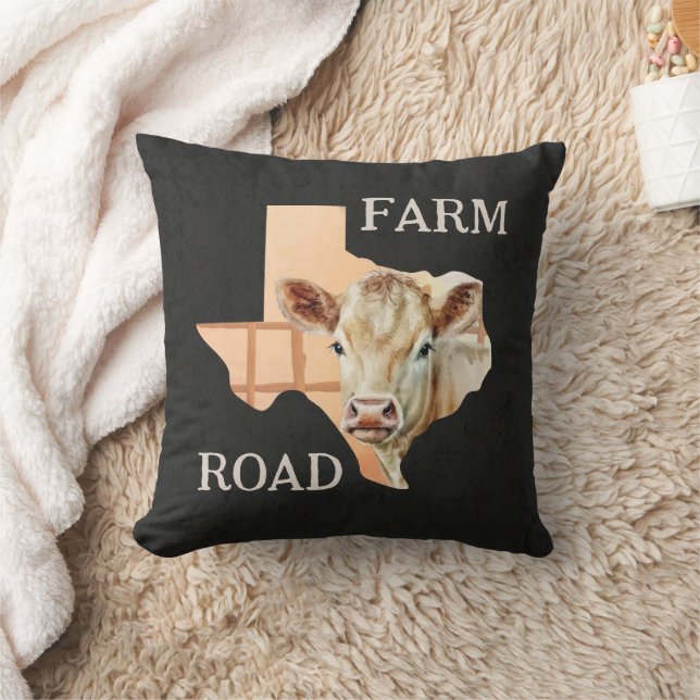 Texas Farm Road Cow Kissen (Decke)