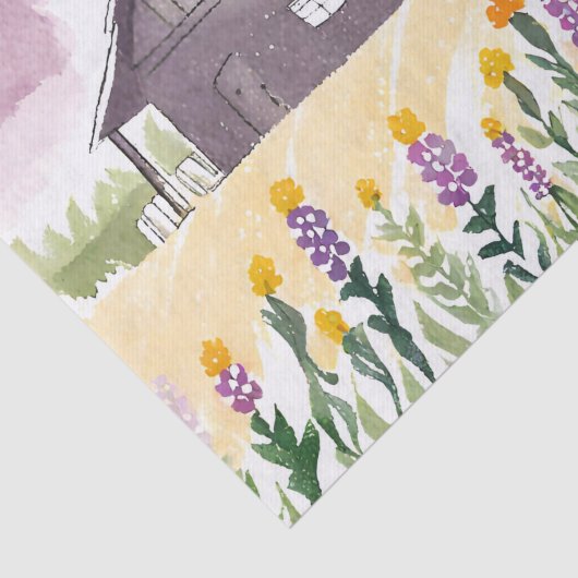 Texas Farm Wildblumen Entpacken Handgezeichnet Seidenpapier (Ausschnitt)