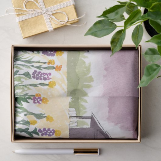 Texas Farm Wildblumen Entpacken Handgezeichnet Seidenpapier (Geschenk)