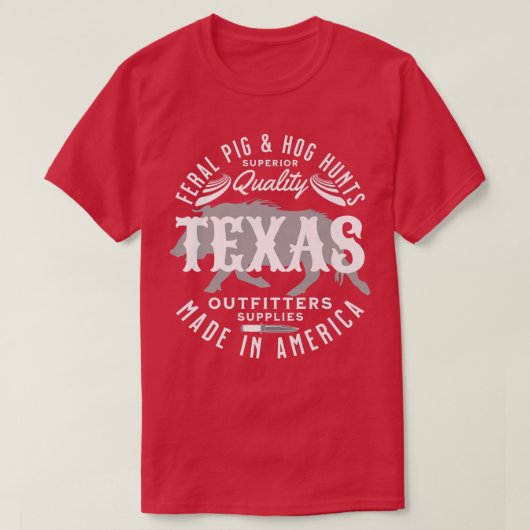 Texas Feral Pigs and Hog Hunter Wild Hogs and Pig T-Shirt (Design vorne)