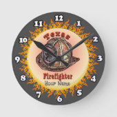 Texas Feuerwehruhr Runde Wanduhr (Vorderseite)