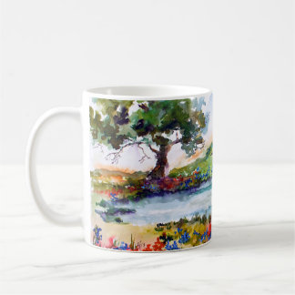 Texas Field Bluebonnets & Longhorn Wasserfarben Kaffeetasse