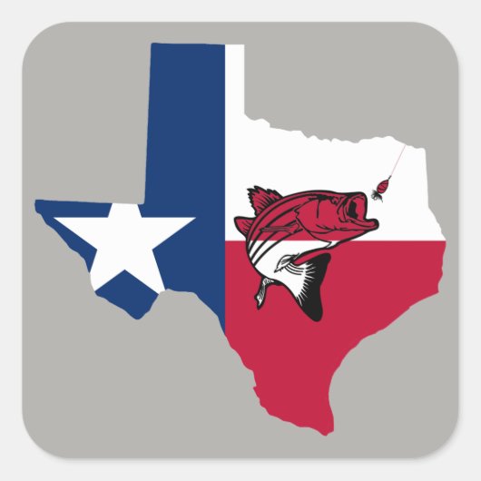 Texas Fishing Quadratischer Aufkleber (Vorderseite)