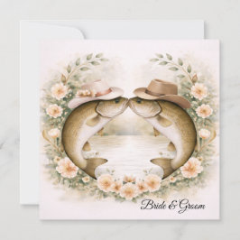 Texas Fishing Wedding Invitation Cowboy Hat Bass  Einladung