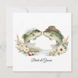 Texas Fishing Wedding Invitation Cowboy Hat Bass  Einladung