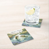 Texas Fishing Wedding  Rechteckiger Pappuntersetzer (Vor Ort)