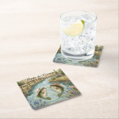 Texas Fishing Wedding Rechteckiger Pappuntersetzer (Vor Ort)