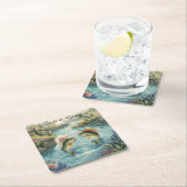 Texas Fishing Wedding  Rechteckiger Pappuntersetzer (Vor Ort)