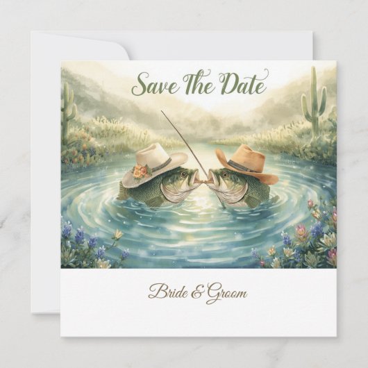 Texas Fishing Wedding Save the Date (Vorderseite)