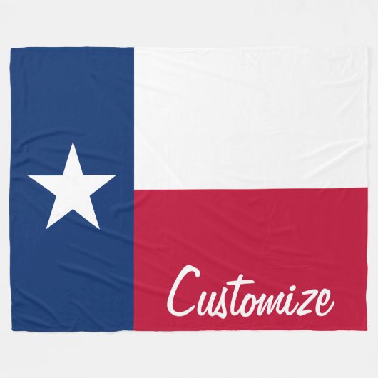 Texas Flag Benutzerdefinierter Personalisierter Te Fleecedecke (Vorderseite (Horizontal))