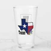 Texas Flag & Blume Bluebonnet mit Individuelle Nam Glas (Vorderseite)