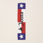 Texas Flag Chiffon Scarf Schal<br><div class="desc">Chiffon Schal mit Bild von Texas Flagge und Silhouette von Cowboy mit dem Wort,  Texas.</div>