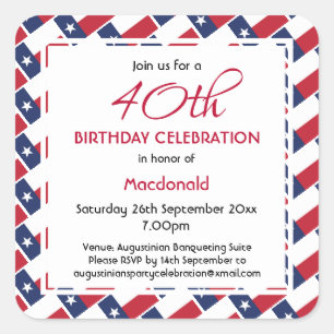 TEXAS FLAG Custom Geburtstagsfeier Texan Quadratischer Aufkleber