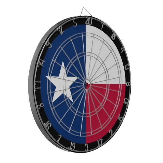 Texas Flag Dartboard & Texas / USA Spielbrett Dartscheibe (Vorderseite Links)