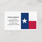 Texas Flag Elegante Business Cards / USA Visitenkarte (Rückseite)