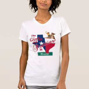 Texas Flag Form CUSTOM Cowgirl Mädchen sind Hübsch T-Shirt