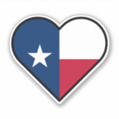Texas-Flag in Herzform Aufkleber (Vorderseite)