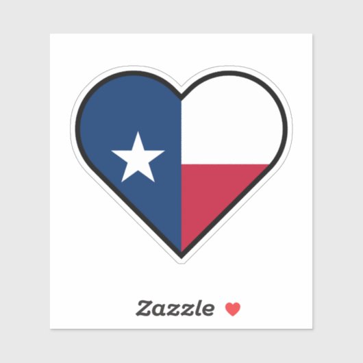 Texas-Flag in Herzform Aufkleber (Blatt)