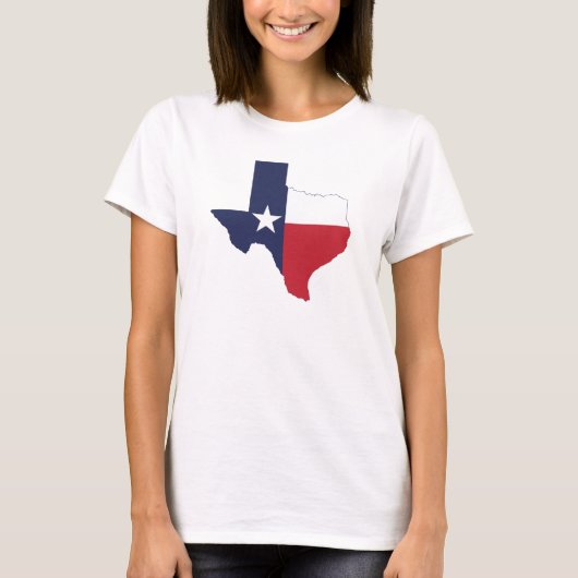 Texas Flag Karte Frauen weiß T-Shirt (Vorderseite)
